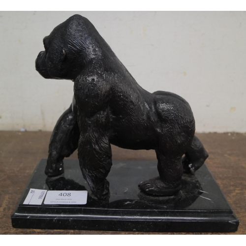 408 - A bronze figure of a gorilla