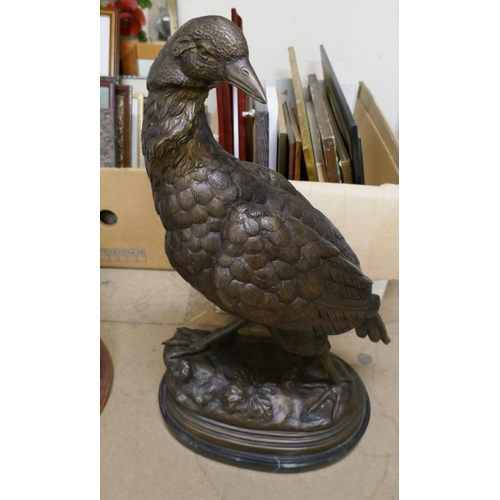 377B - A large bronze figure of a grouse