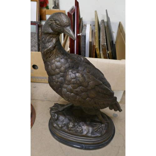 377B - A large bronze figure of a grouse