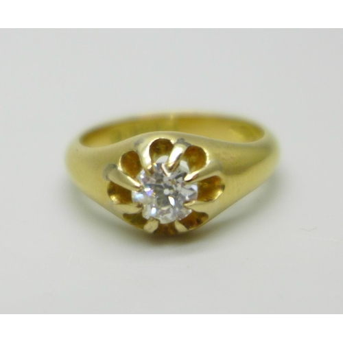 940 - An 18ct gold and diamond ring, Birmingham 1914, approximately 0.5ct diamond weight, 5.9g, L