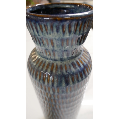 1331 - A large handcrafted fluted vase H43cms (2061013)   *