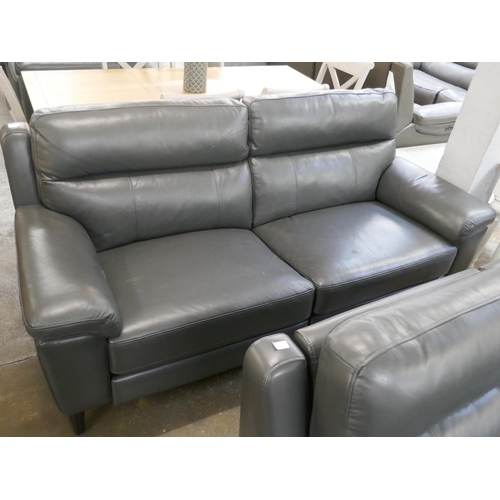 1348 - Grace Grey Leather 2.5 Seater Power Recliner, original RRP £874.99 + VAT * This is lot is subject to... 