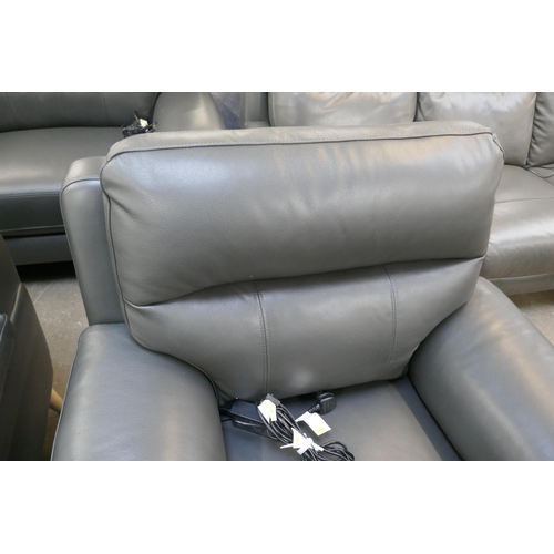 1451 - Grace Grey Leather Power Reclining Chair, Original RRP £516.66 + VAT (4198-24) *This lot is subject ... 