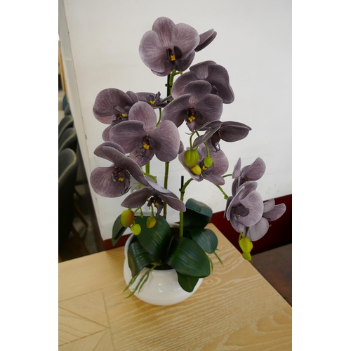 1501 - A triple artificial Orchid arrangement, h 45cms (51163817)   #