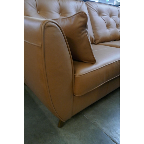 1326 - A tan leather Hoxton three seater sofa RRP £1959