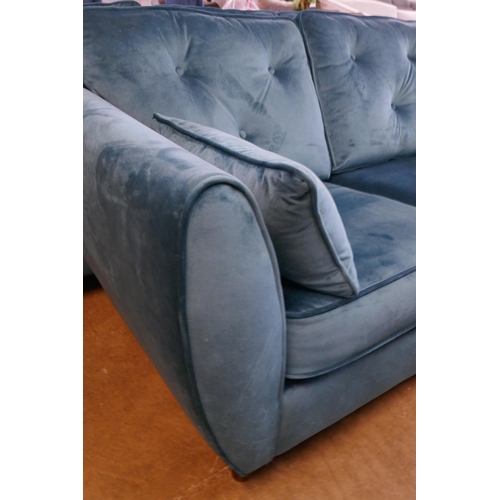 1328 - A turquoise Hoxton three seater sofa and two seater sofa