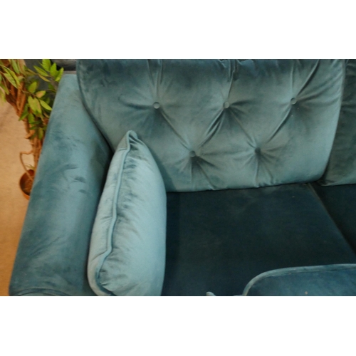 1328 - A turquoise Hoxton three seater sofa and two seater sofa