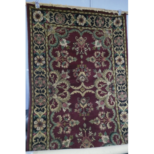 1346 - An Indian hand woven full wool pile tea washed Agra rug, 230 x 160