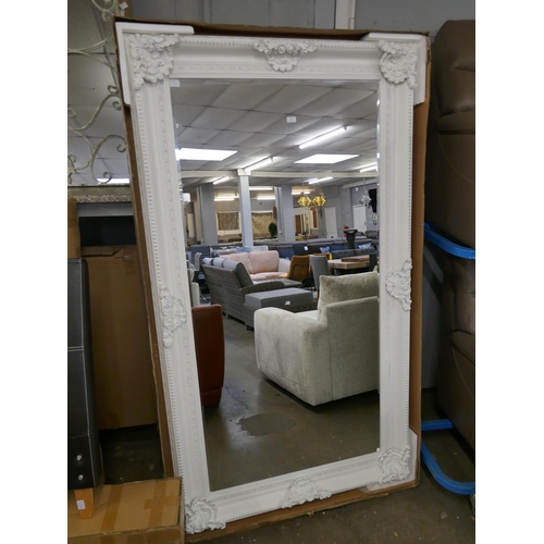 1474 - A white framed mirror, 7ft x 4ft