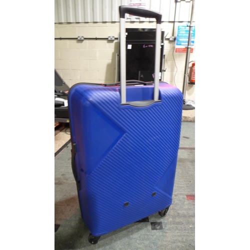 3189 - At Jetdriver Large 79Cm blue  4 Wheel Spinner Case - damaged zip (315-330) *This lot is subject to V... 