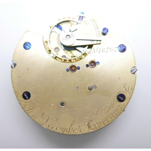 1108 - An Omega pocket watch movement and two centre seconds Chronograph movements