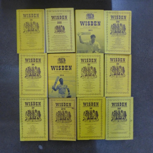 1132 - Wisden Cricketers Almanacs large collection, 1979 onwards and anthology's 1900-1982 **PLEASE NOTE TH... 