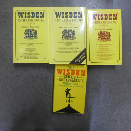 1132 - Wisden Cricketers Almanacs large collection, 1979 onwards and anthology's 1900-1982 **PLEASE NOTE TH... 