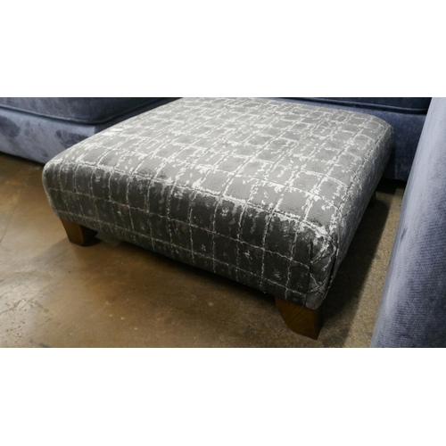 1407A - A grey velvet square footstool
