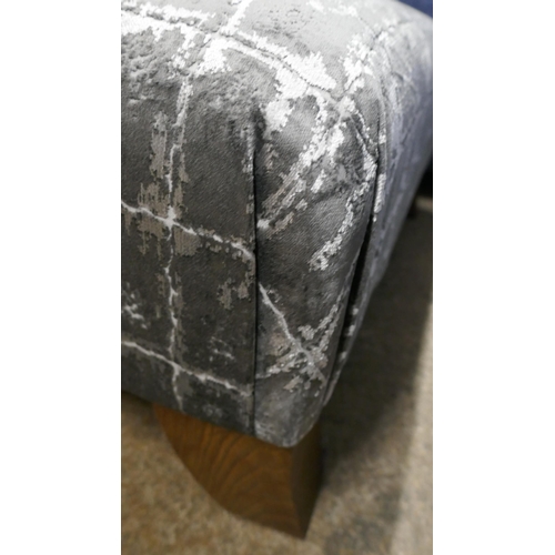 1407A - A grey velvet square footstool
