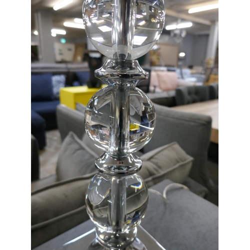 1431 - Crystal Table Lamp with White Shade