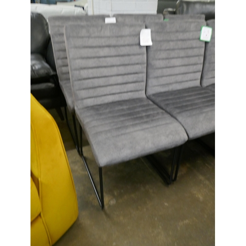 1448 - Set of Six Graphite upholstered Aaryan dining chairs *This lot is subject to VAT