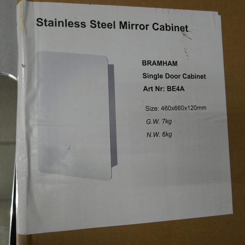 Braham Single door stainless steel mirrored cabinet