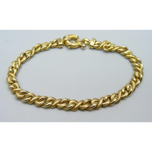 1025 - An18ct gold bracelet, 11.5g, 20.5cm