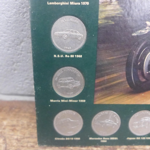 1134 - Four sets of Historic cars medallions, one set of Man in flight medallions **PLEASE NOTE THIS LOT IS... 