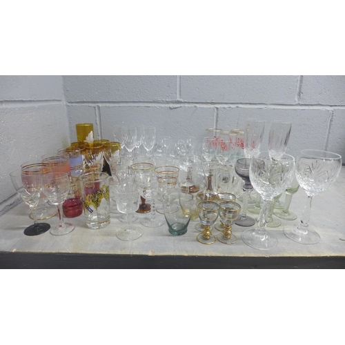 1142 - Two boxes of mixed Art Deco and later drinking glasses, various shapes and sizes **PLEASE NOTE THIS ... 