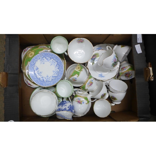 1164 - Five boxes of mixed decorative tea wares including Colclough, Villeroy & Boch, Aynsley, etc **PLEASE... 