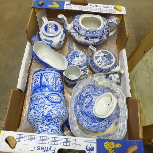 1166 - Four boxes of assorted china including blue and white, Chinese and other oriental **PLEASE NOTE THIS... 