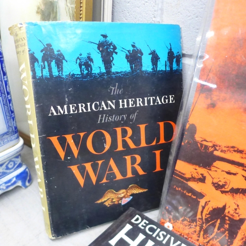 1167 - Military books, Chronological Atlas of World War, D-Day, etc, nine in total **PLEASE NOTE THIS LOT I... 