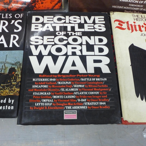 1167 - Military books, Chronological Atlas of World War, D-Day, etc, nine in total **PLEASE NOTE THIS LOT I... 