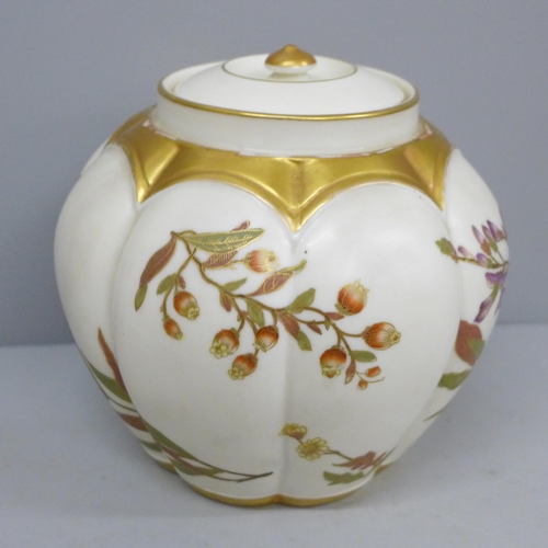 617 - A Royal Worcester pot pourri and cover, 1313 backstamp, lacking outer top