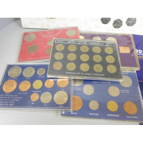 628 - Ten cased coin sets