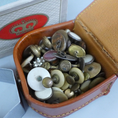 676 - A pair of silver and amber cabochon cufflinks and other vintage costume jewellery