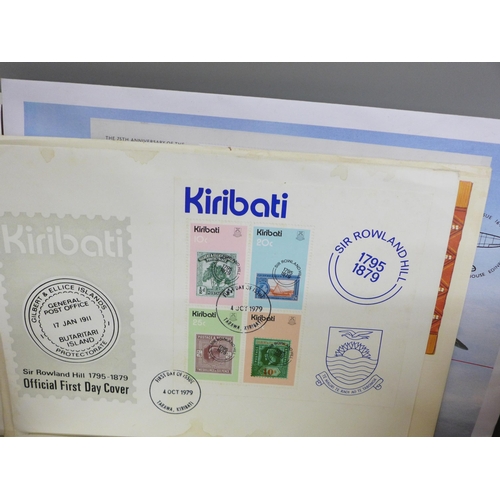 679 - Stamps; a box of stamps, mini sheets on cover, Worldwide mixture of mainly first day covers