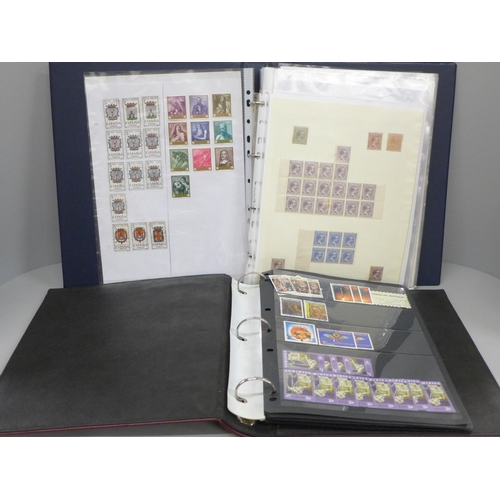 682 - Two albums of stamps including Dominica, Puerto Rico, Espana, etc.