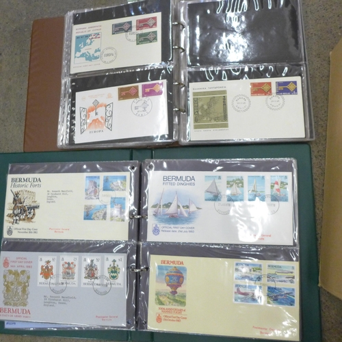 713 - Stamps; a box of stamps, worldwide first day covers in albums and loose