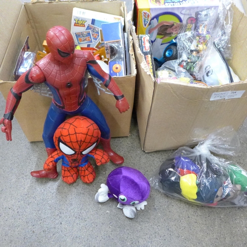 718 - Children's toys, figures and games including Bob The Builder, Play People, Disney, Spiderman, Disney... 