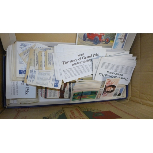 727 - A collection of matchboxes, beer mats and tea cards, also a collection of petrol station cards, some... 