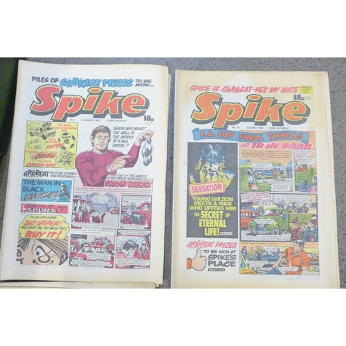 744 - 1970s/1980s comics The Crunch, Spike, Valiant, Spiderman