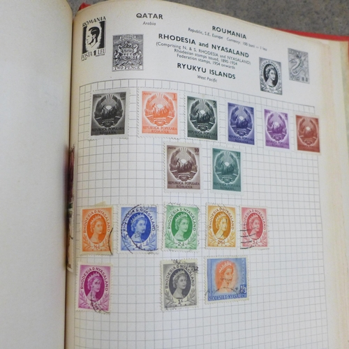 748 - A collection of stamp albums and first day covers including 'Birds & Flowers of the 50 States', and ... 