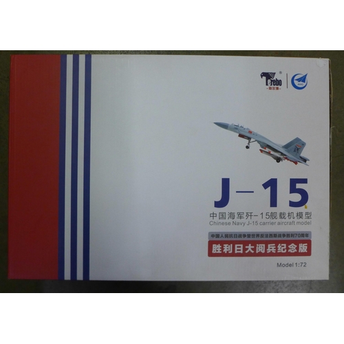 757 - Terebo 1:72 J-15 Chinese Naval plane & Franklin Mint 1:48 Mosquito Night Fighter