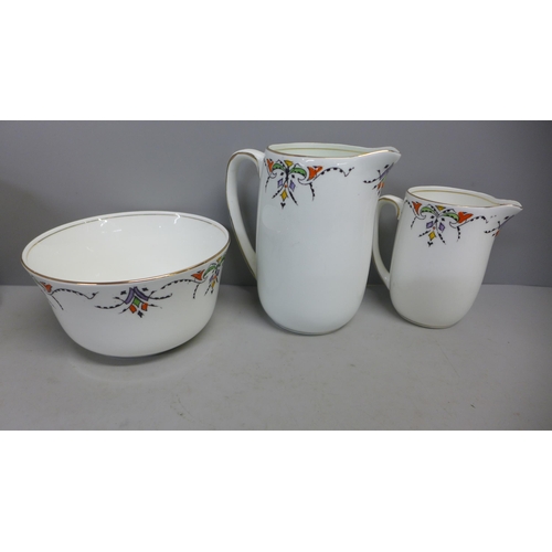 768 - Two Art Deco ten setting tea sets, Gladstone and Melba, one cup a/f