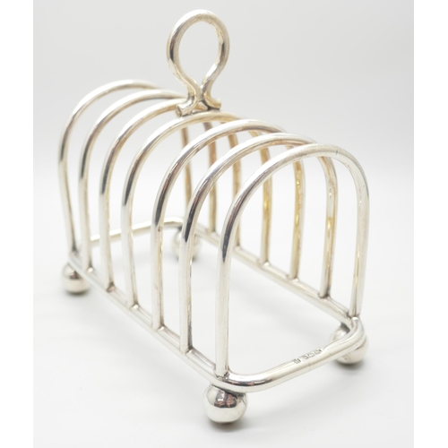 827 - A silver toast rack, 266g