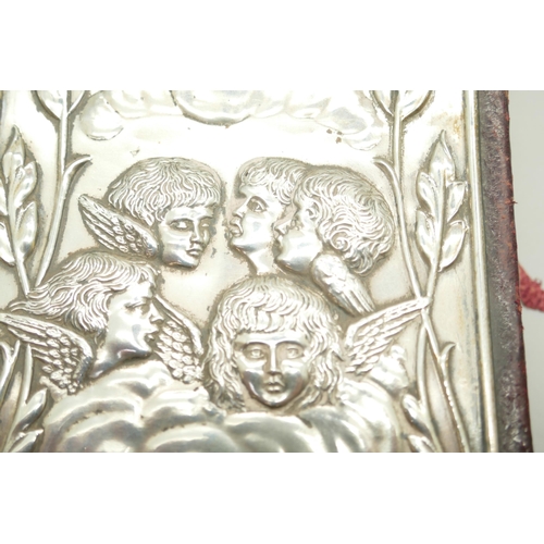 828 - A silver fronted Longfellow Birthday Book, with Reynolds Angels detail