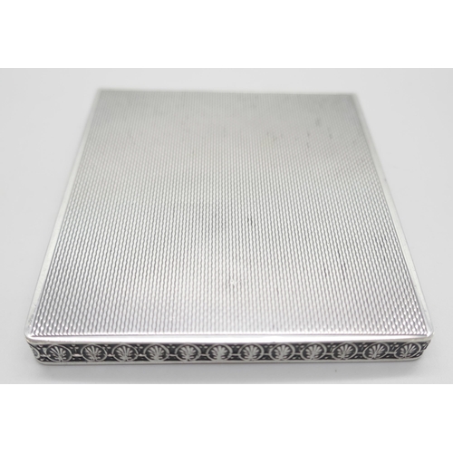 842 - An Art Deco silver case, London 1946, 95g, 71mm x 79mm