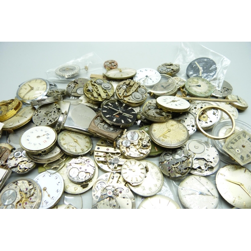 894 - A collection of wristwatch movements