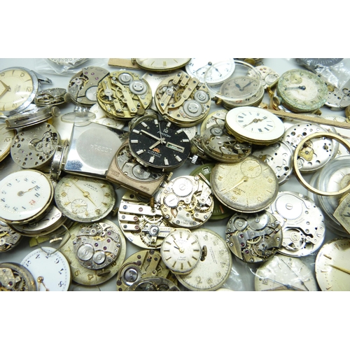 894 - A collection of wristwatch movements