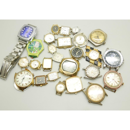 900 - A collection of wristwatch heads