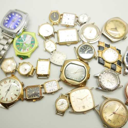 900 - A collection of wristwatch heads