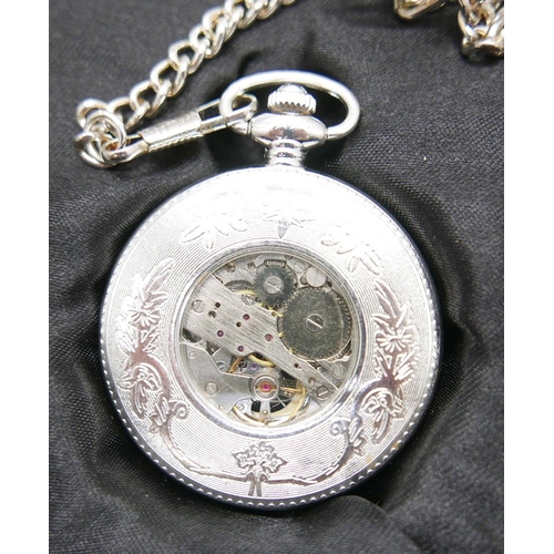 922 - Thirty-five Atlas pocket watches including Heritage, Stobart, Glory of Steam and display case