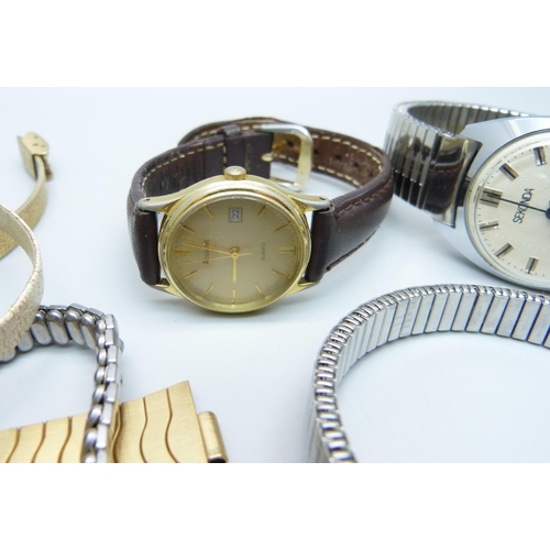 947 - A lady's 9ct gold cased wristwatch and other wristwatches